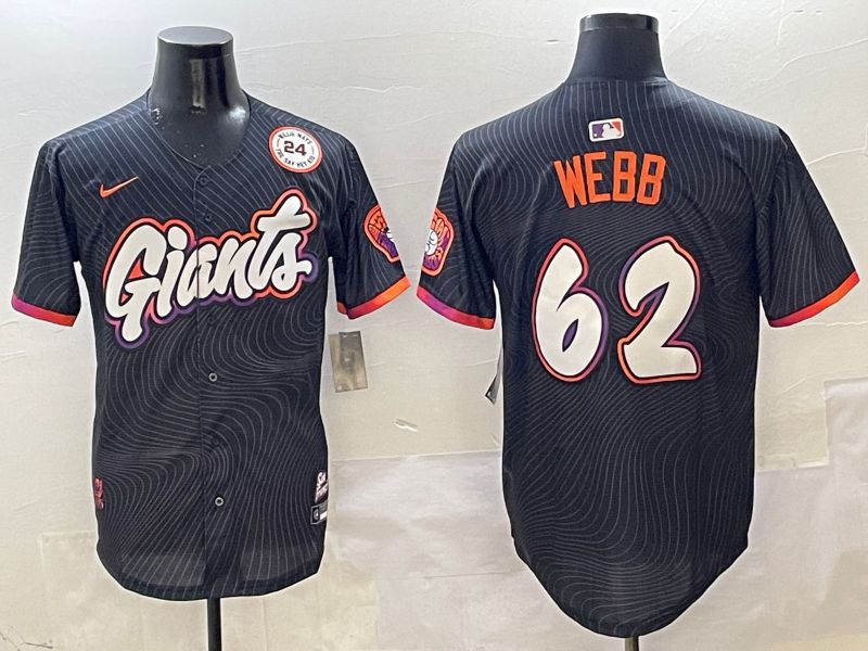 Men San Francisco Giants #62 Webb Black Joint Name Nike 2025 MLB Jersey style 8